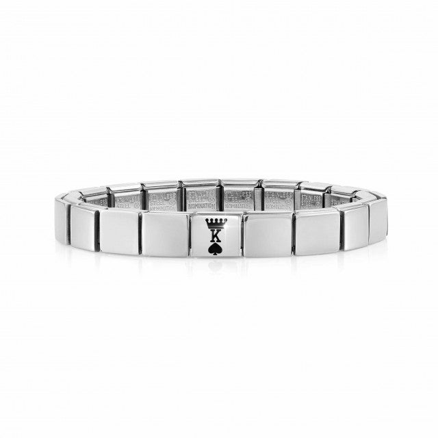 custom design jewelry manufacturers wholesale Stainless steel bracelet, symbol in Black enamel