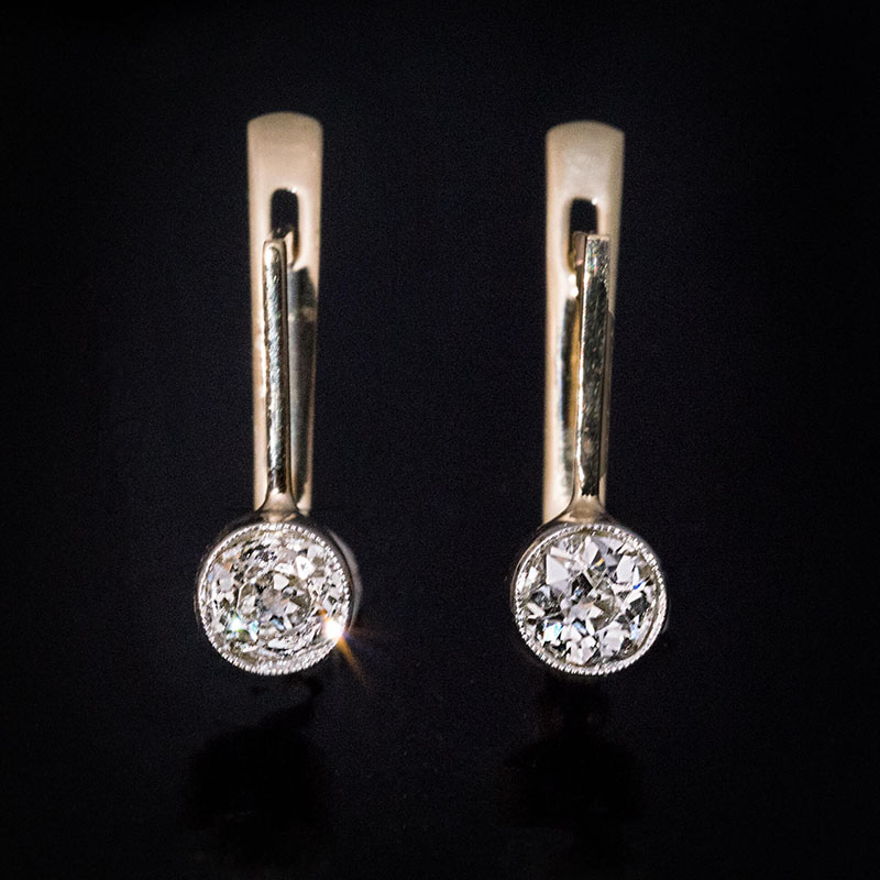 custom design russian imitation diamond hoop earrigns silver jewelry