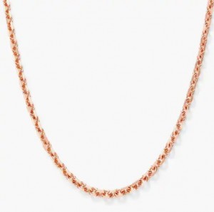Collar de cadena chapado en oro rosa, fabricante de joyas de plata de diseño personalizado