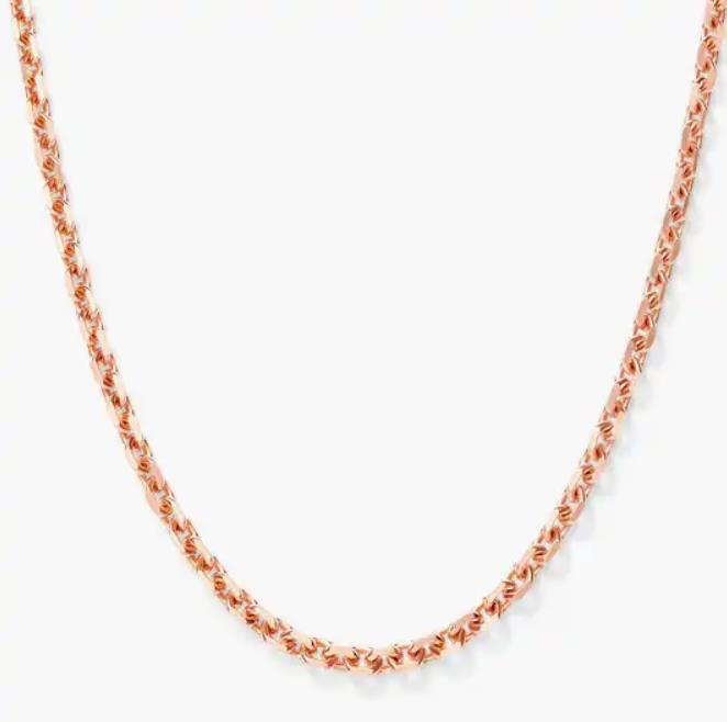 custom designing silver jewelry manufacturer rose gold plated chain  necklace