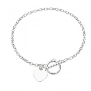 Hersteller von kundenspezifischem Schmuck, Lieferant von Silver Heart T-Bar-Armbändern