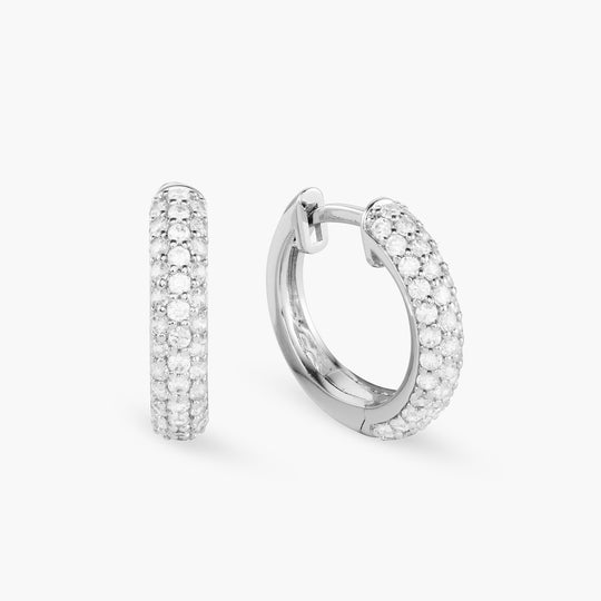 custom earrings manufacturing Iced Out Hoops Silver earrings