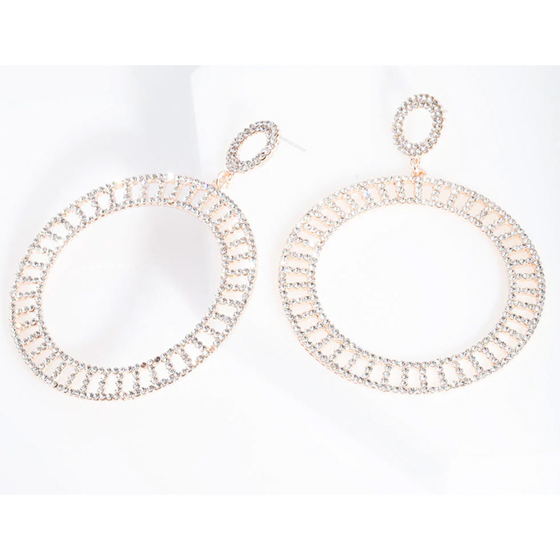 custom fashion jewelry wholesale Rose Gold Cut-Out Disc Earrings