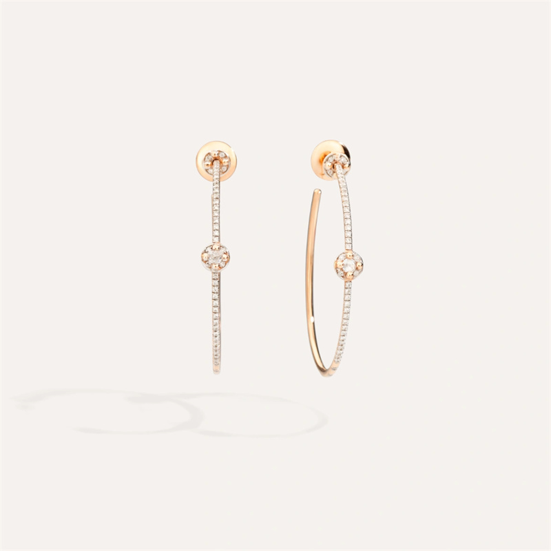 brugerdefinerede mode smykker engros øreringe hoops vemeil rosa guld 18kt