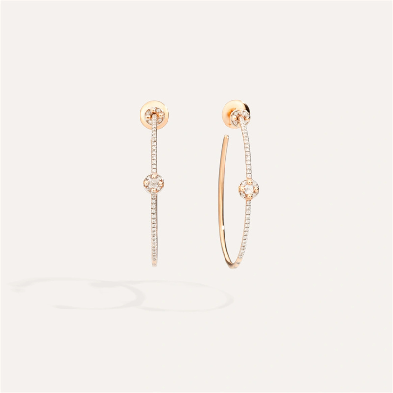 grosir perhiasan fashion kustom anting hoop vemeil rose gold 18kt