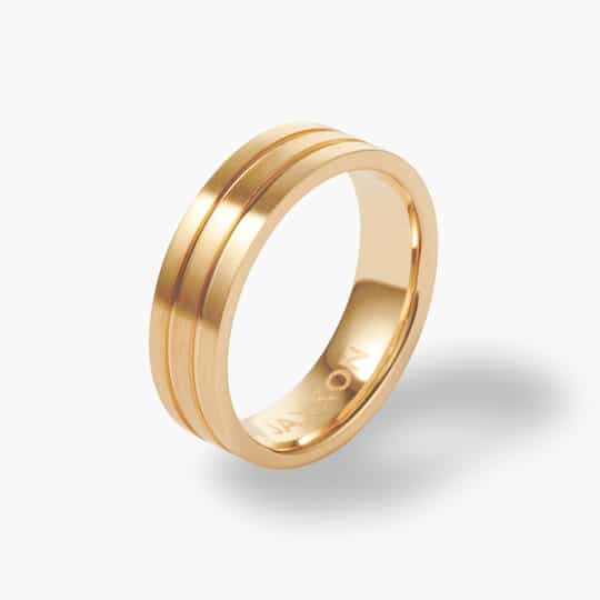 pasgemaakte goue juweliersware groothandel Double Channel Tungsten Gold ring