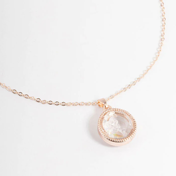 pasgemaakte vergulde juweliersware groothandel Rose Gold Round Shaker-ketting