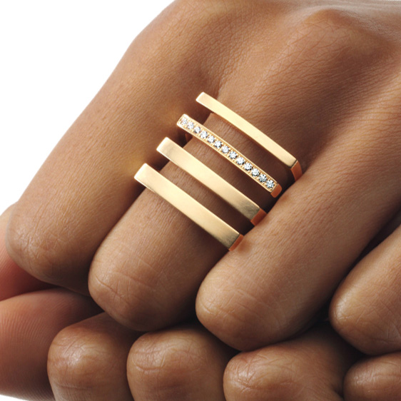 Jóias personalizadas por atacado OEM / ODM de ouro banhadas a anel para meninas fabricante de prata 925