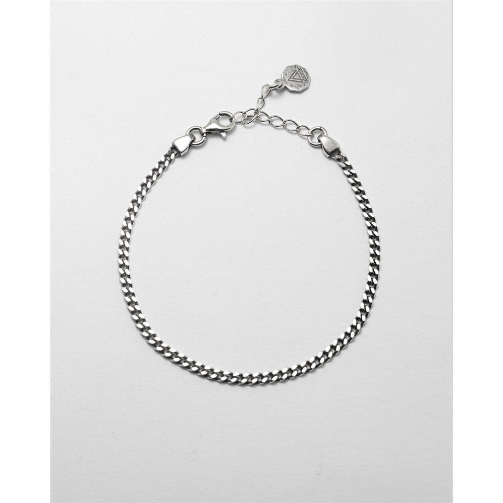 custom jewelry makers, oem odm real 925 silver curb chain bracelet wholesaler
