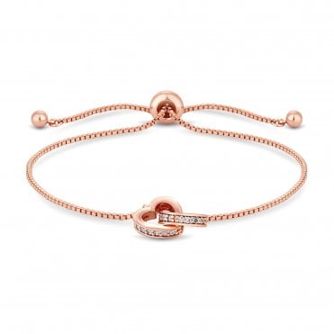 custom jewelry rose gold plated clear crystal heart bracelet