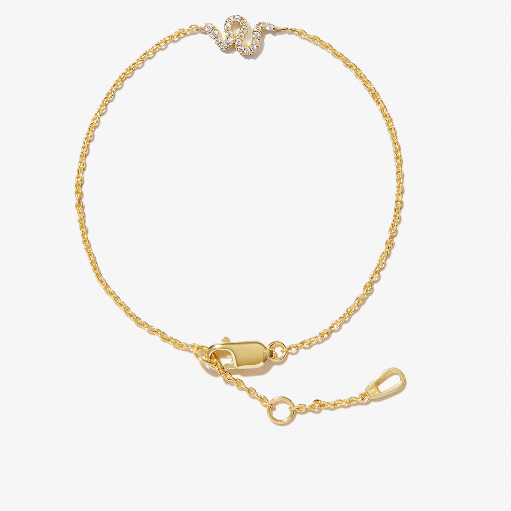 dostawca biżuterii na zamówienie zapewnia srebrną bransoletkę OEM ODM z wężem pokrytą 18-karatowym złotem