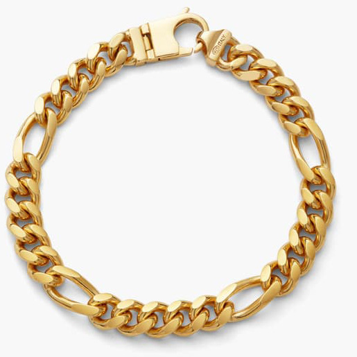 soláthraithe jewelry saincheaptha Figaro Bracelet 8mm Gold vermeil