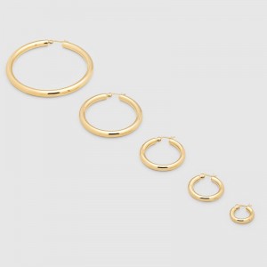 custom jewelry vendors OEM ODM classic hoops thick earrings in 14k gold vermeil