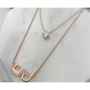 custom jewelry vendors oem odm cz rose gold vermeil silver necklace for girls wholesale