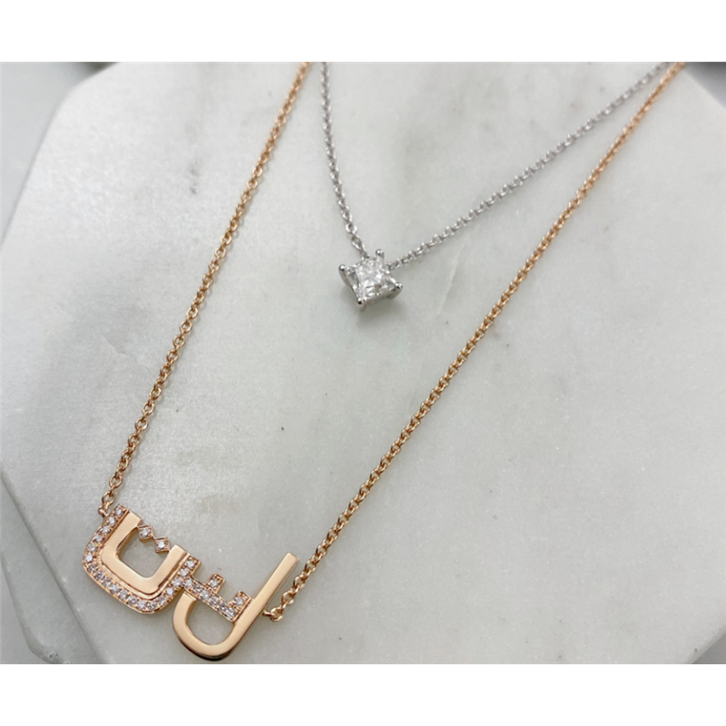 custom jewelry vendors oem odm cz rose gold vermeil silver necklace for girls wholesale