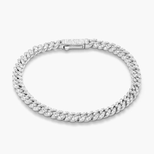 custom jewelry wholesale Iced Cuban Bracelet Silver