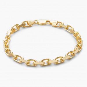 Bijoux personnalisés en gros aux États-Unis OEM ODM Câble Bracelet 6 mm Or Vermeil