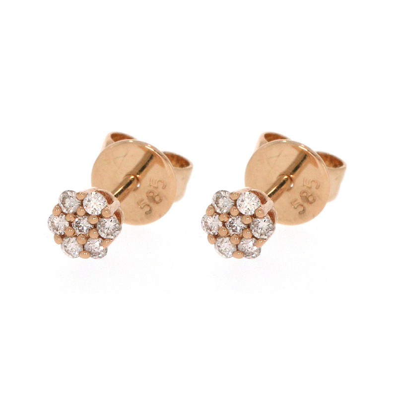 custom made jewelry, 18k rose gold plated CZ earrings supplier wholesale