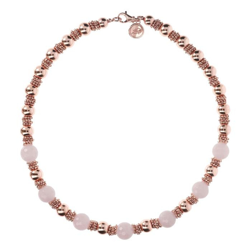 custom made jewelry wholesale for Rose Quartz Torchon Necklace