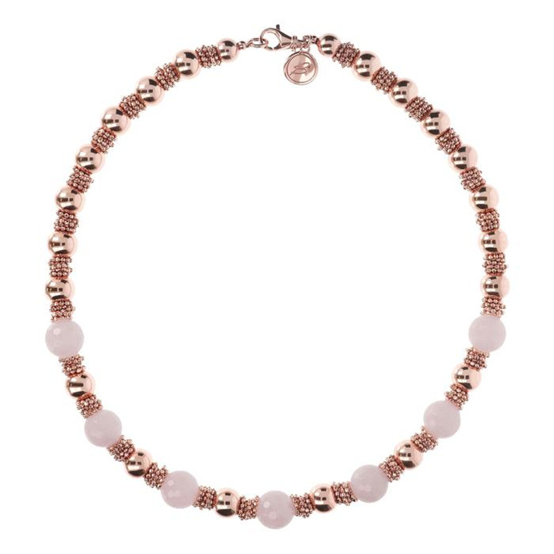 skräddarsydda smycken grossist för Rose Quartz Torchon halsband