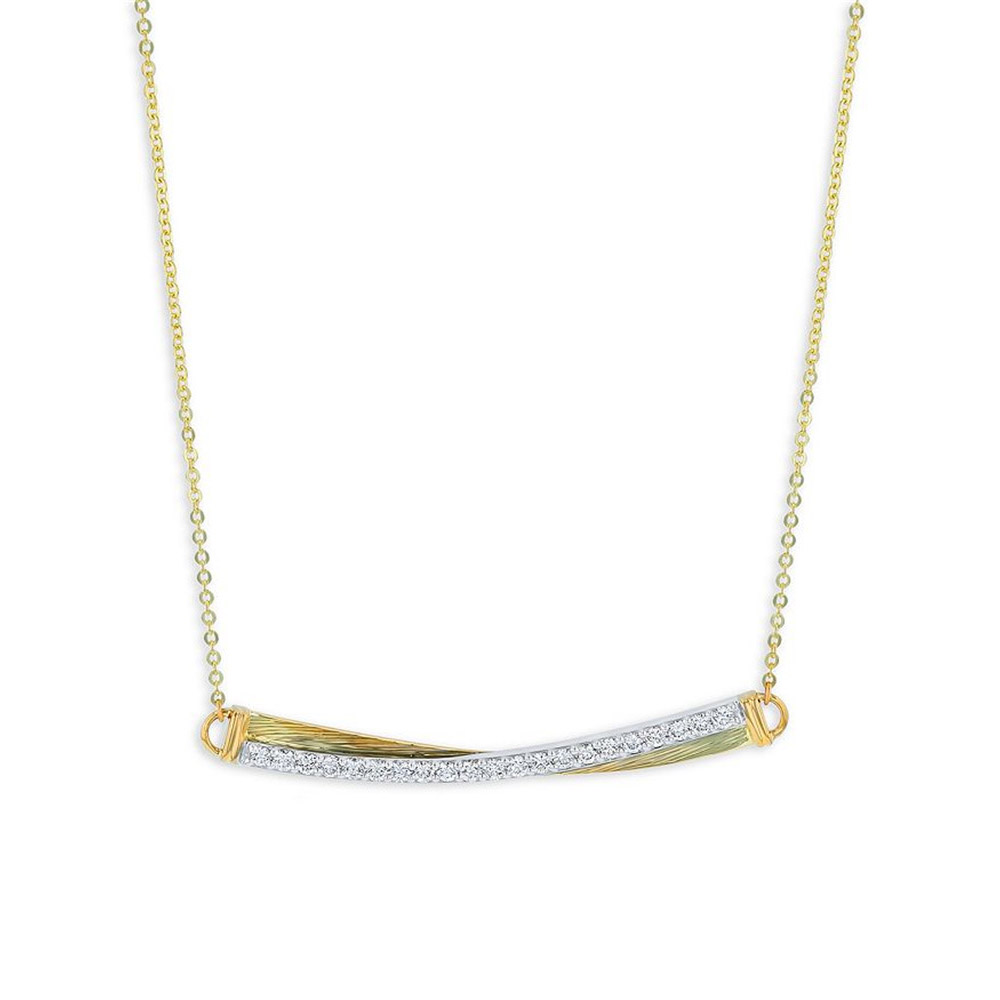 tilpasset navn halskæde ægte sølv, OEM ODM CZ Bar Pendant halskæde i 14K gul guld Vermeil grossist