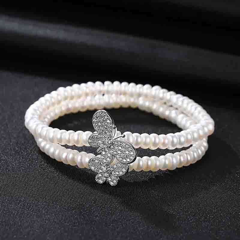 gioielli personalizzati con bracciale a catena di perle per ragazze