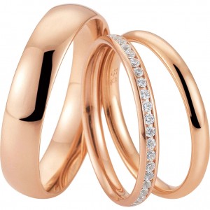 Atacadista de joias de prata com anel banhado a ouro rosa personalizado