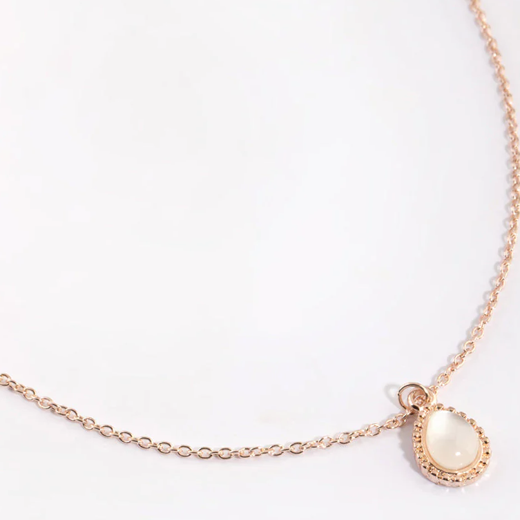 anpassat rostfritt stål Rose Gold Teardrop Halsband tillverkare