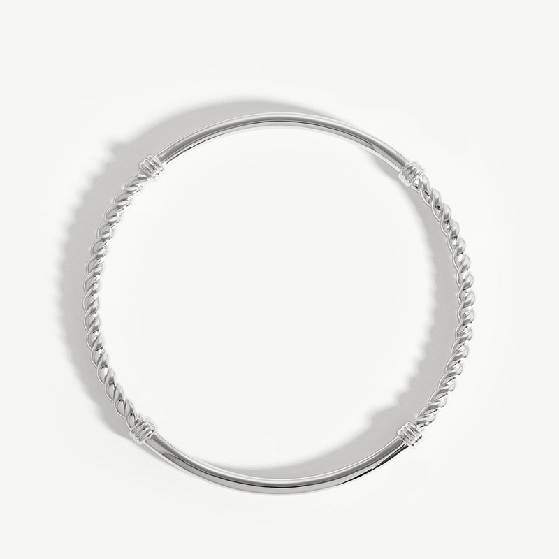 Maßgeschneidertes Armband aus rhodiniertem 925er-Sterlingsilber mit Weißgoldschmuck