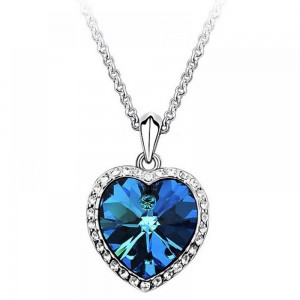Kundenspezifische Großhandelshalskette mit blauem Saphir |Herstellung rhodinierter Halsketten |Schmuck Großhandel Damen Fancy Halskette
