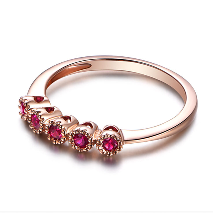 Grosir Kustom Desain Perhiasan Perak 925 Produsen Perhiasan Berlapis Emas 18K |Cincin Ruby Pengantin Custom