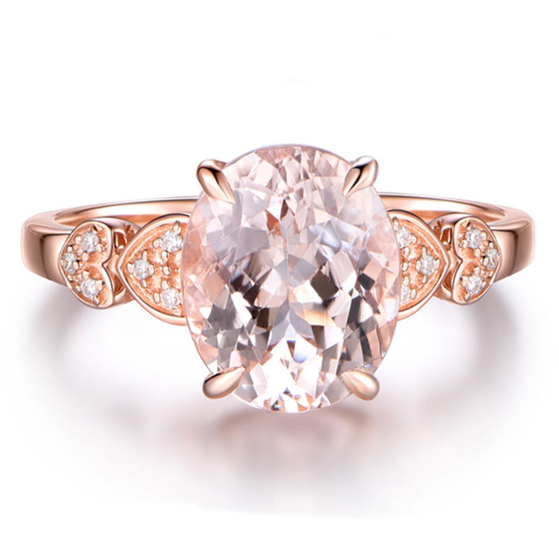 Morganite smykker tilpasset til kvinder |925 Sølv Ring Design |Fremstilling af 18 karat forgyldte smykker
