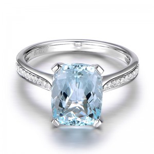 Fabricação de joias de topázio branco com anel de prata esterlina personalizado no atacado |Design de anel para festa |