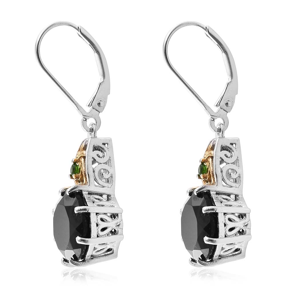 Custom Wholesale Black Spinel And Chrome Diopisde Customized Earring | 925 Silver Jewelry Manufacturing | 18k Gold And White Rhodium Planted Earring Manufacturing