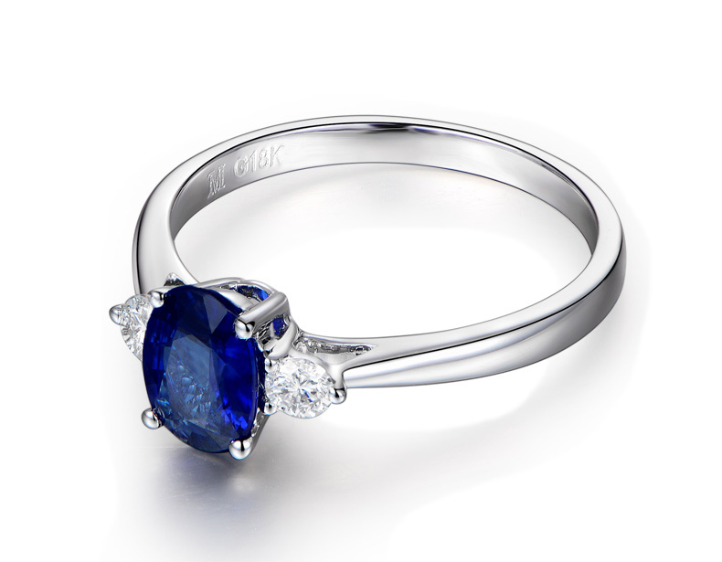 Zakázkový velkoobchod Výroba stříbrných šperků |Safírový prsten|Rhodiování šperků na zakázku |Dodavatel dámských prstenů