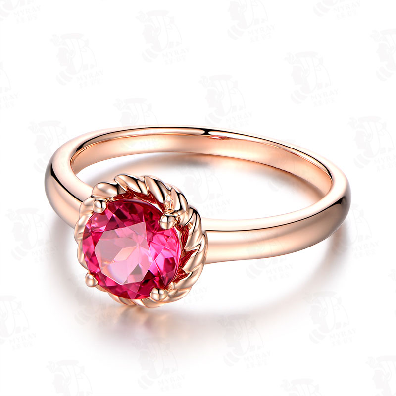 anel de chapeamento de ouro por atacado personalizado |Design de joias de rubi |Fabricação de joias modernas na China