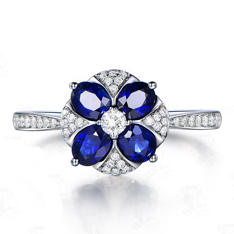 Pasgemaakte Groothandel Silwer Juweliersware Vervaardiging |Sapphire Ring Design |CZ Juweliersware Pasgemaak