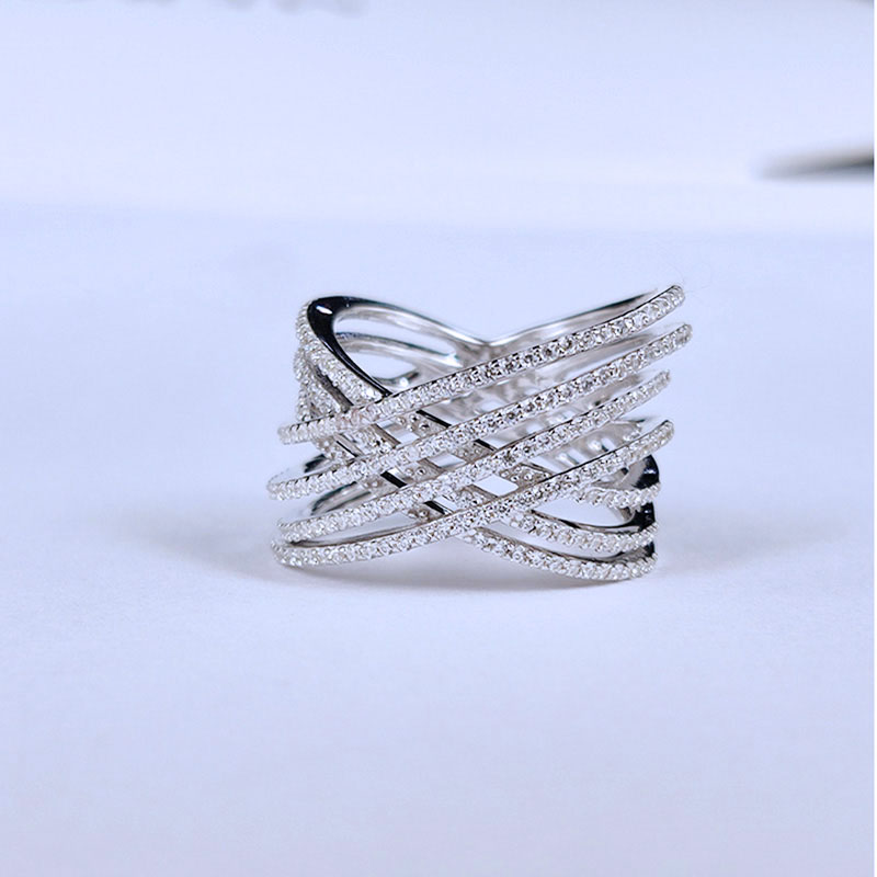 Anpassad grossistmode CZ Ring Design |Sterling silver smycken |Tillverkning av smycken i 18K guldplätering