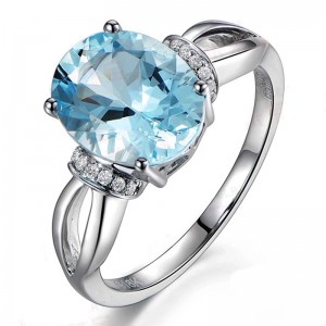 Anillo personalizado al por mayor |Diseño de anillo de topacio |Joyería de mujer personalizada
