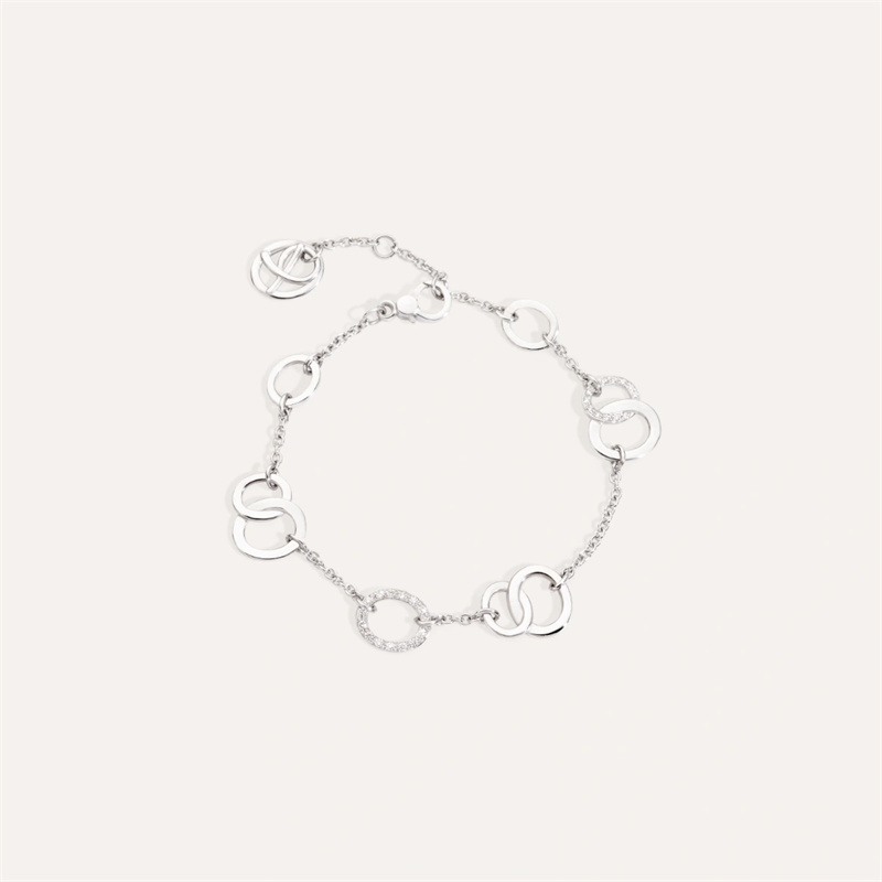 pulseira de joias femininas personalizadas em ouro branco vermeil 18kt