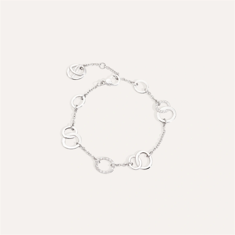 Pulsera de joyería personalizada para mujer en oro blanco vermeil de 18kt