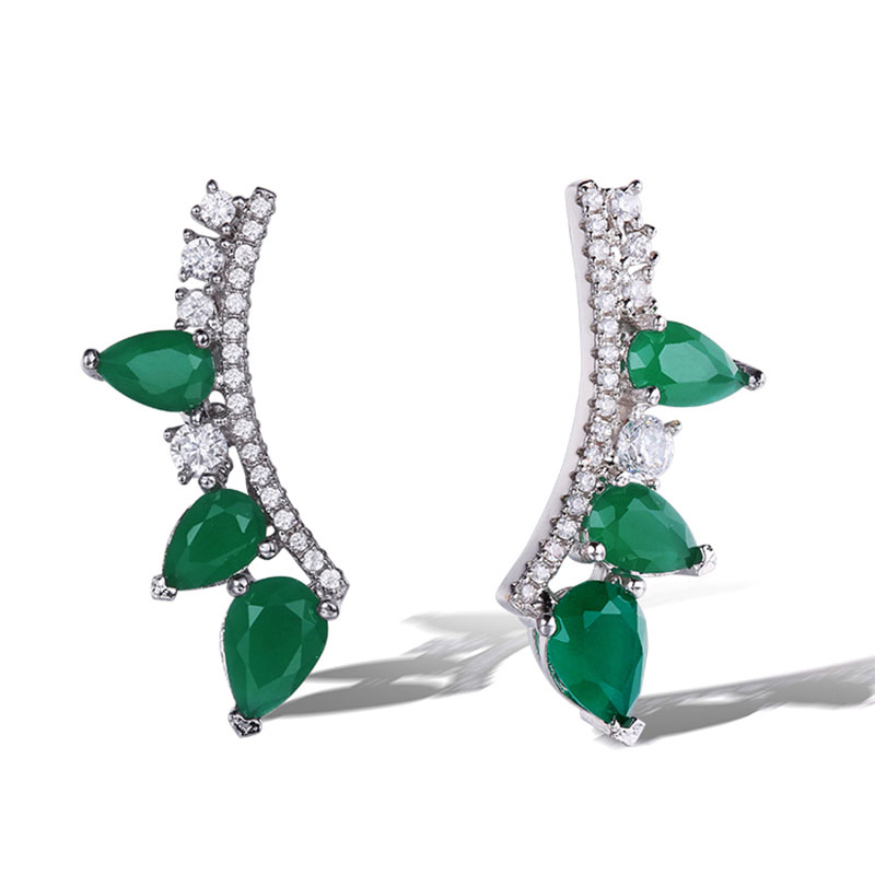 Custom Wholesale 925 Silver Earrings Design | Emerald Cut CZ Jewelry Custom | Women’s Jewelry Wholesale