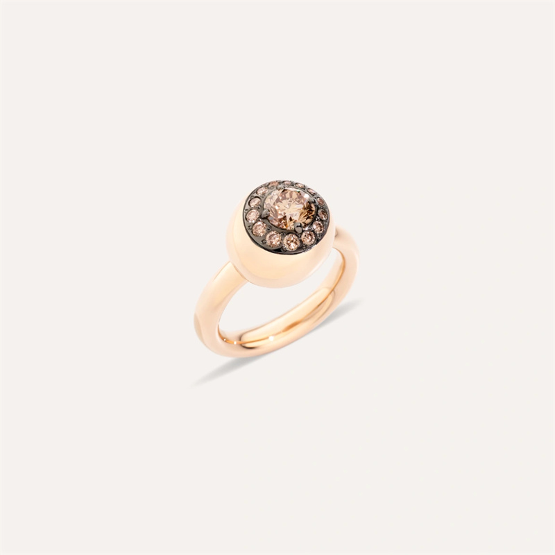 dostosuj srebrny pierścionek vermeil średnie różowo-złote 18-karatowe