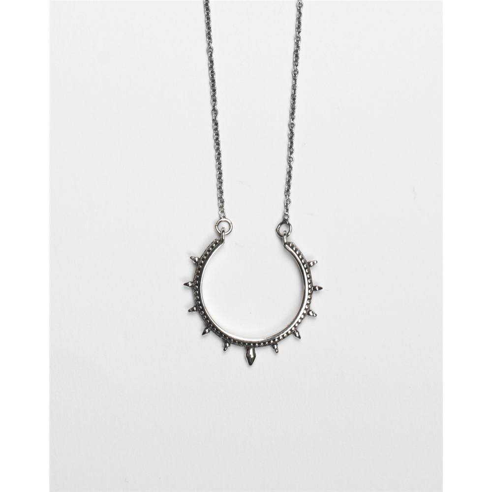 Bijoux en rhodium personnalisés, collier cerceau ethnique pour fille