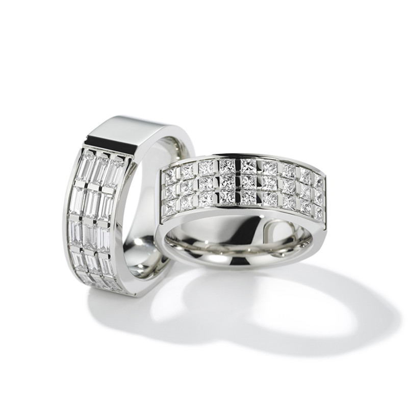Conjunto de joyas de plata con anillo chapado en rodio personalizado con su diseño