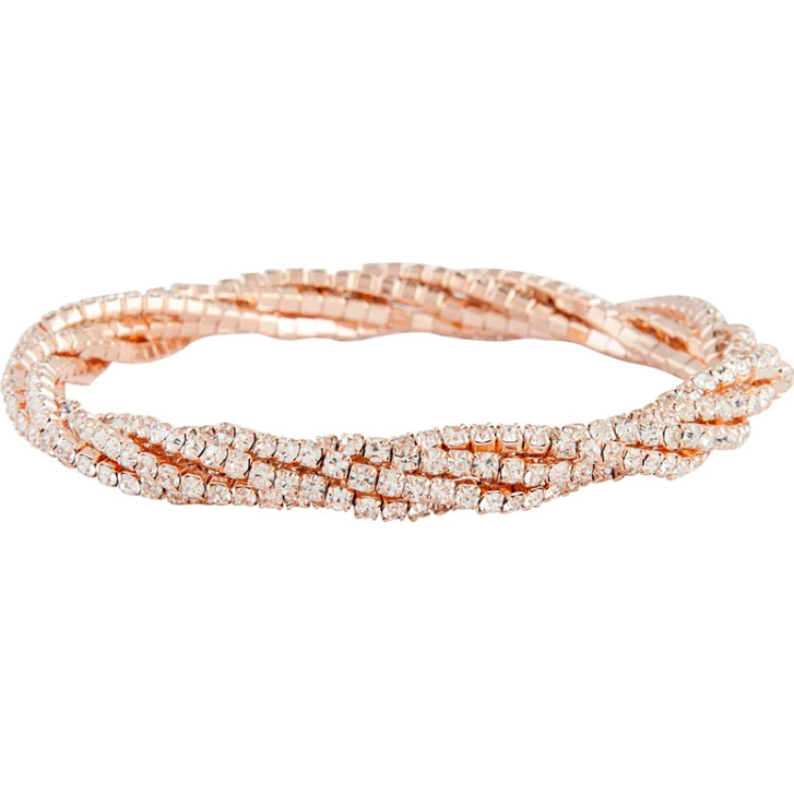 cz 925 vietnam jewelry customer custom made Rose Gold Cup Chain Twist Bracelet