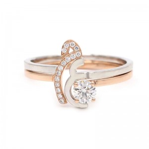 design your own jewelry wholesale, OEM ODM 18k rose gold plated CZ ring