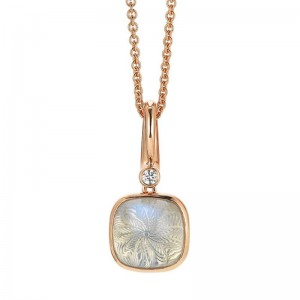 custom necklace in silver rose gold vermeil cz