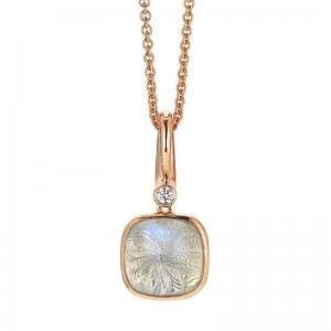 collier personnalisé en argent vermeil or rose cz