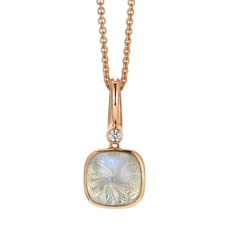 custom necklace in silver rose gold vermeil cz